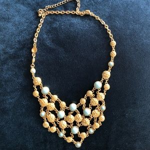 Gold and sky blue necklace